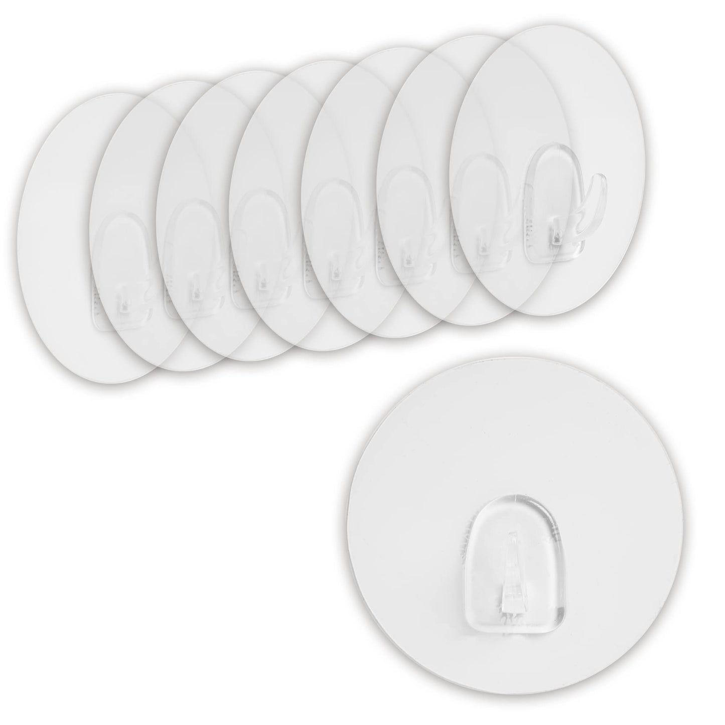 TURBO Wandhaken – Selbstklebend, transparent & rund (8er Set)