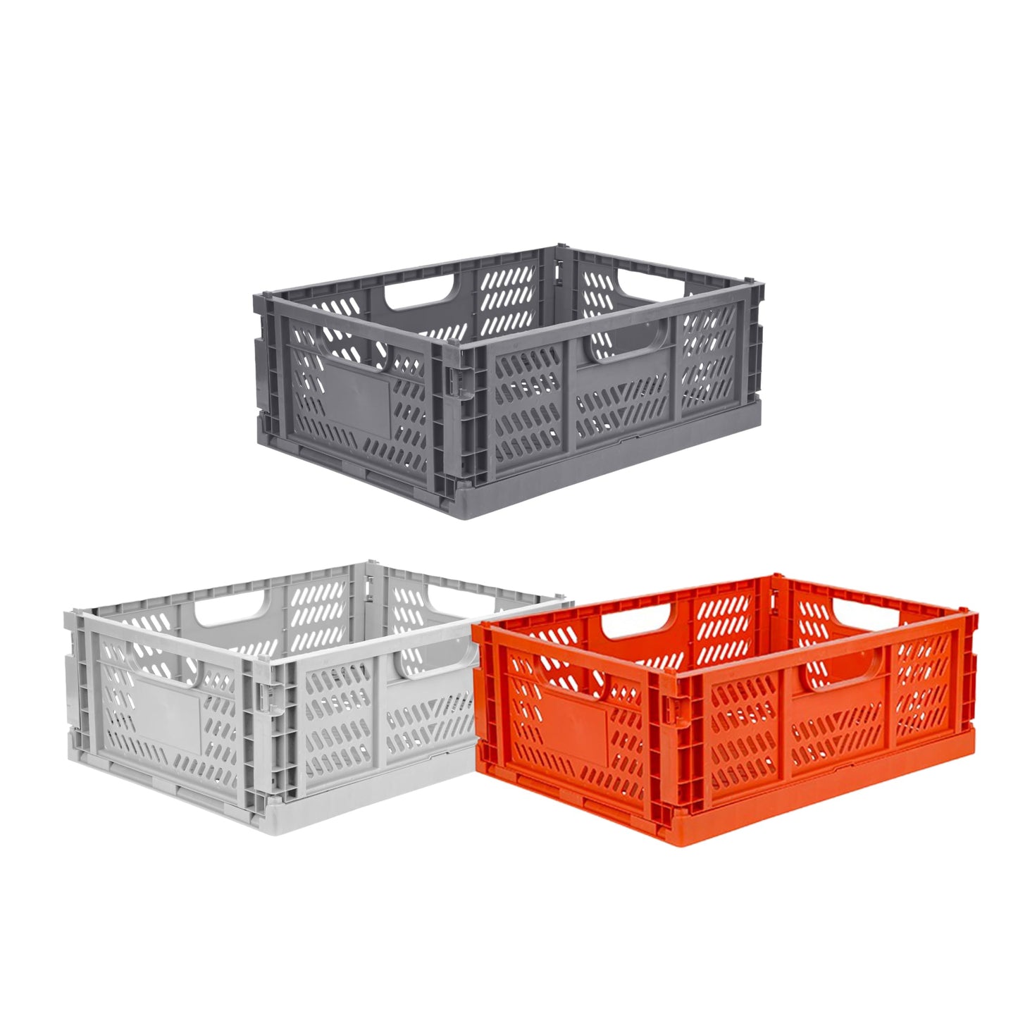 TURBO Klappkisten – 3er Set in Orange, Grau & Hellgrau