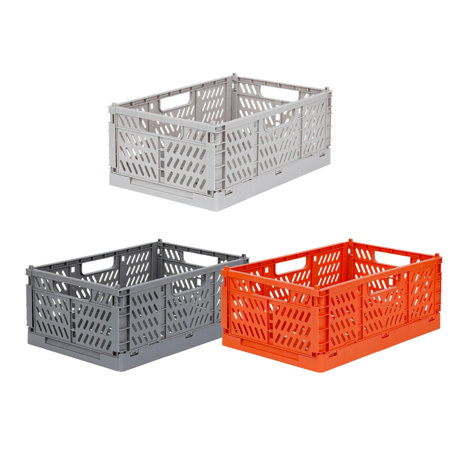 TURBO Klappkisten – 3er Set in Orange, Grau & Hellgrau
