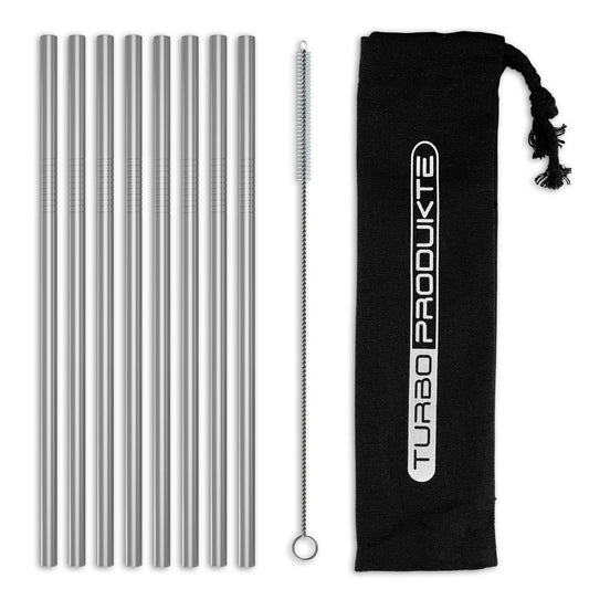 Turbo Strohhalme aus Edelstahl in silber