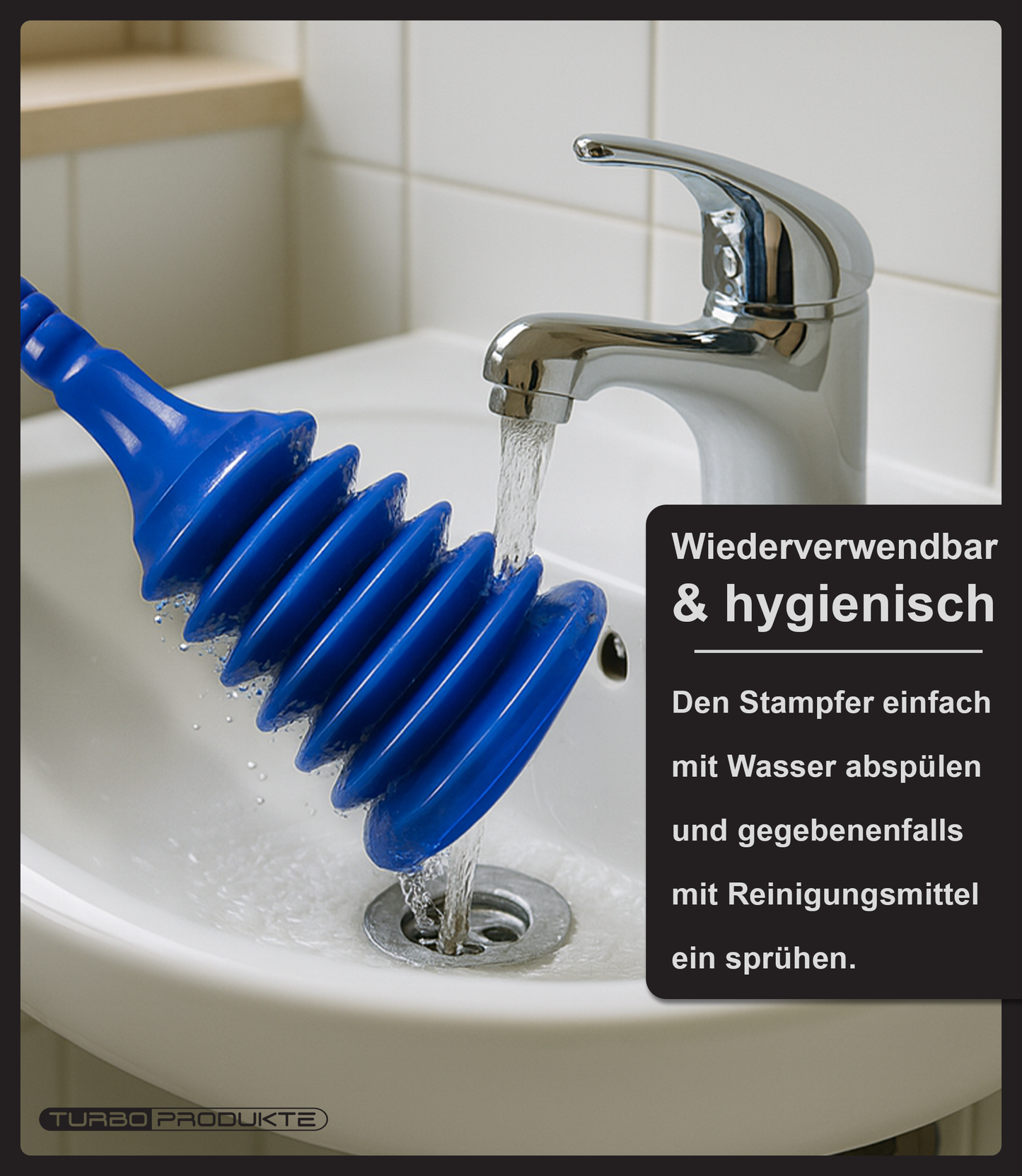 Stampfer Medium – Rohrfrei Pömpel mit 5-facher Saugkraft