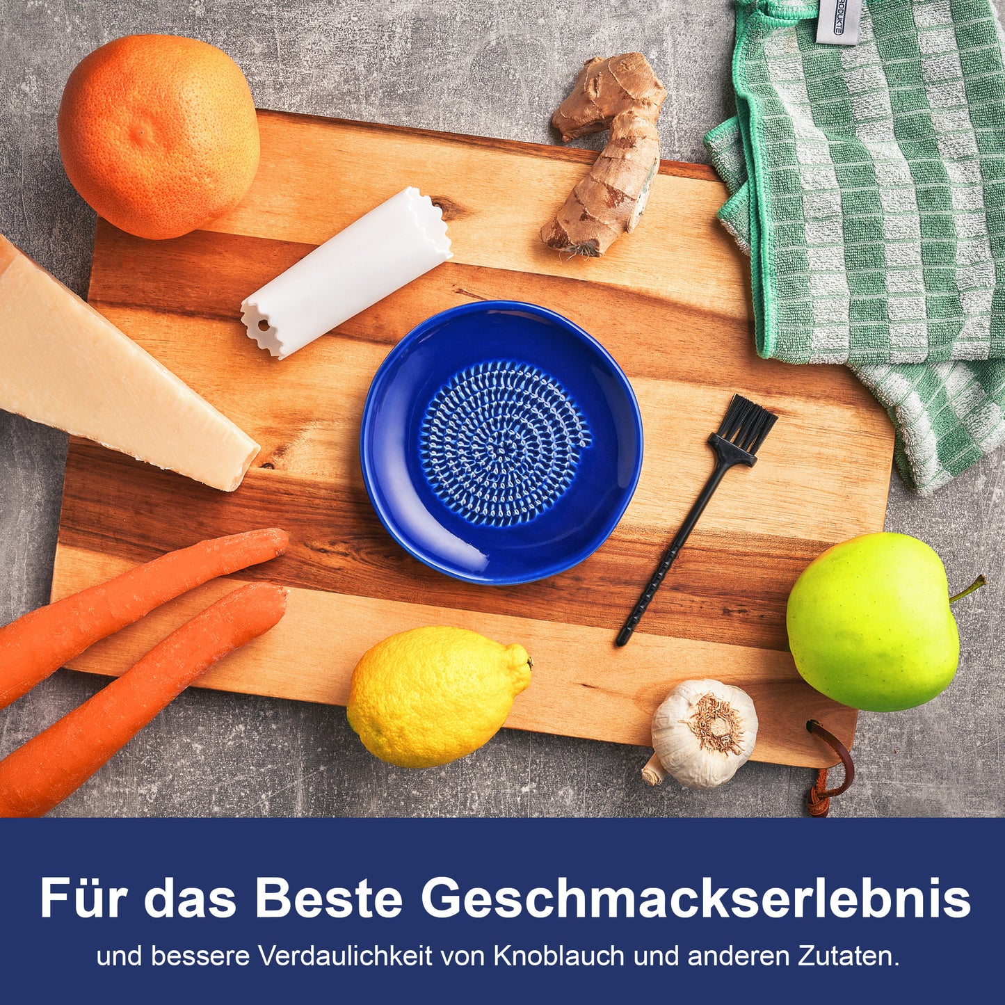 Keramikreibe – Für Knoblauch, Ingwer & Zitrusfrüchte (Set)