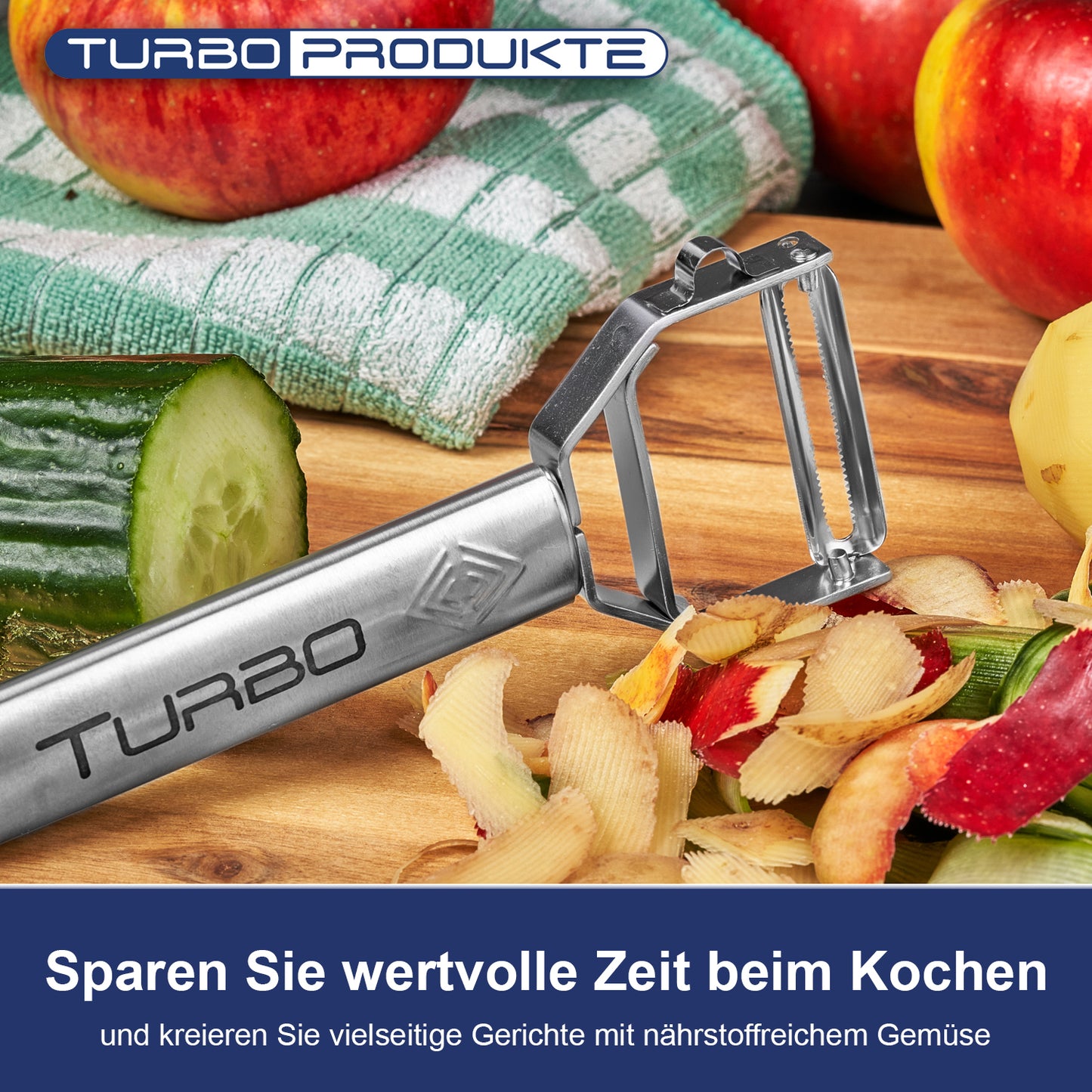 TURBO Schäler – 3 in 1 Schäler für Links- und Rechtshänder Edelstahl *WHITE EDITION*