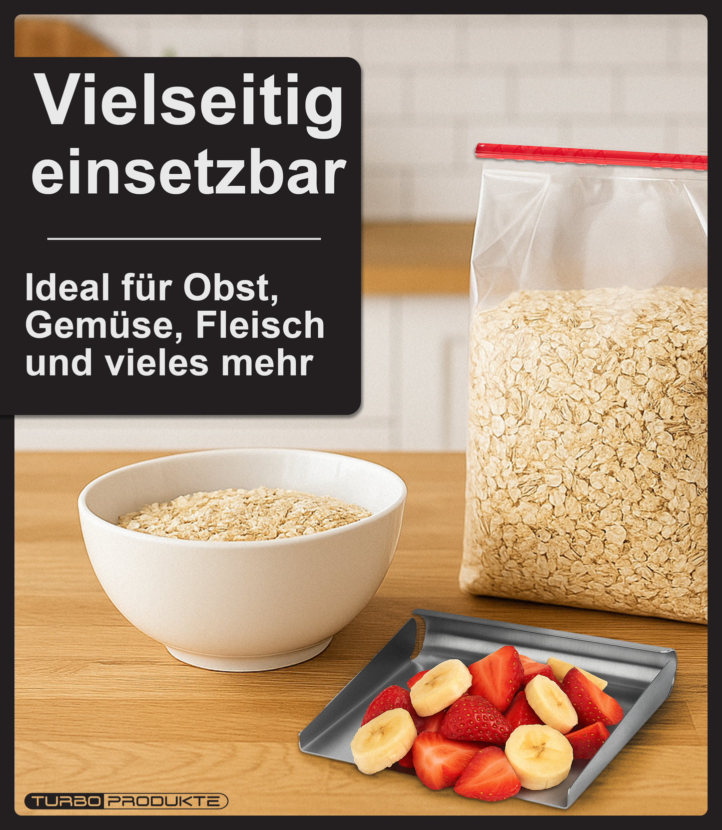 Turbo Gemüseschaufel – Edelstahlspachtel zum transportieren und portionieren von Lebenmitteln
